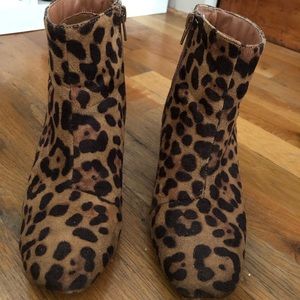 Cheetah print booties